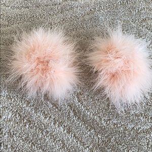 Pink fluffy hair scrunchies set of 2